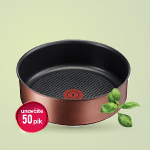 Visoka ponev Ingenio Resource s premerom 24 cm. Redna cena je 44,98€, z unovčenjem 50 pik je cena posode 22,49€, z menjavo za staro posodo in dodatnim 10% popusta pa 17,99€.