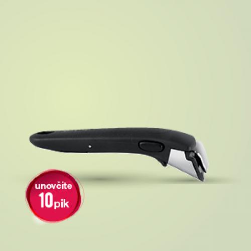 Odstranljiv ročaj Ingenio Handle, se samo z enim klikom pritrdi na vse vrste posode Tefal Ingenio. 10 let garancije. Redna cena je 22,48€, z unovčenjem 10 pik je 14,09€, z menjavo za staro posodo in dodatnim 10% popusta pa 8,99€.