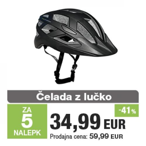 Čelada z lučko: unisex, 2 velikosti: M (55-58 cm) ali L (59-61 cm), 3 stopenjska rdeča LED luč na zadnji strani čelade s polnjenjem na USB, črna.