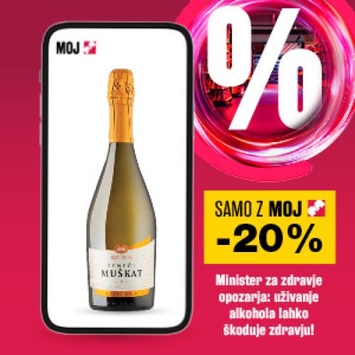 PENEČI MUŠKAT (peneče vino, Vinska klet Goriška Brda, 0,75 l)