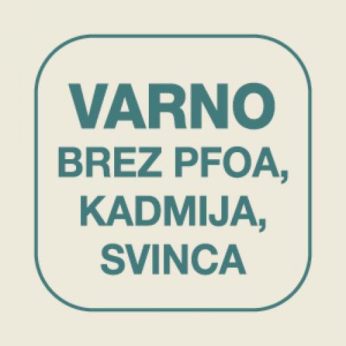 ZDRAVJU PRIJAZNA V notranjosti posode je zdravju popolnoma prijazna obloga, brez PFOA, kadmija in svinca.