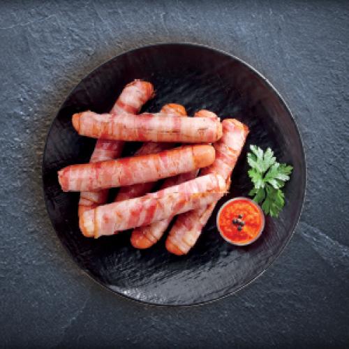 Berner klobasa s slanino in sirom ementaler, postreženo,  *cena za porcijo (cca. 200 g): 3,19 €