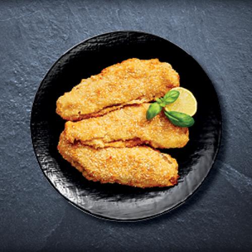 Paniran ribji file, postrežen, *cena za porcijo (cca. 200 g): 3,39 €